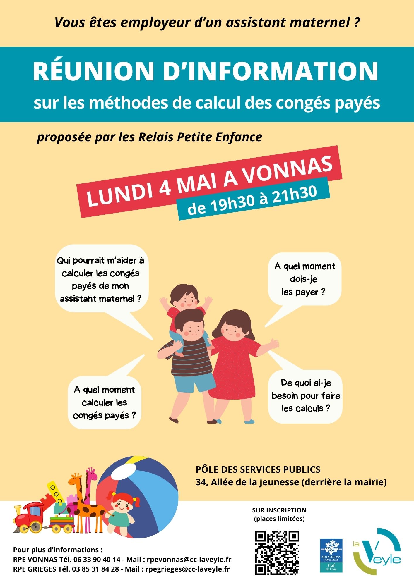 Affiche réunion info petite enfance 26